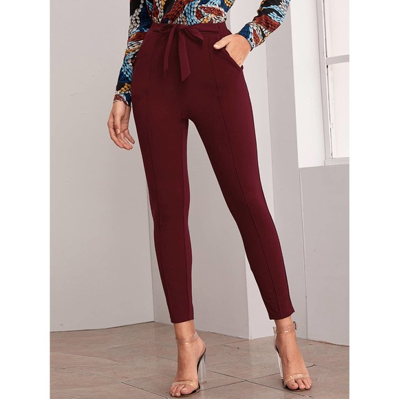 Tie Front Pocket Skinny Pants black - Picture 11 of 11